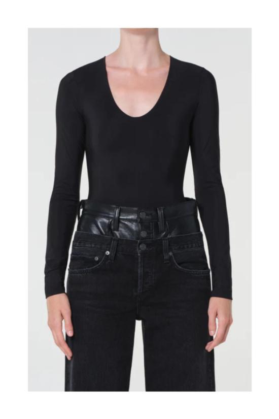  에이골디 바디수트 티셔츠 아골드 클렘 바디수트 블랙