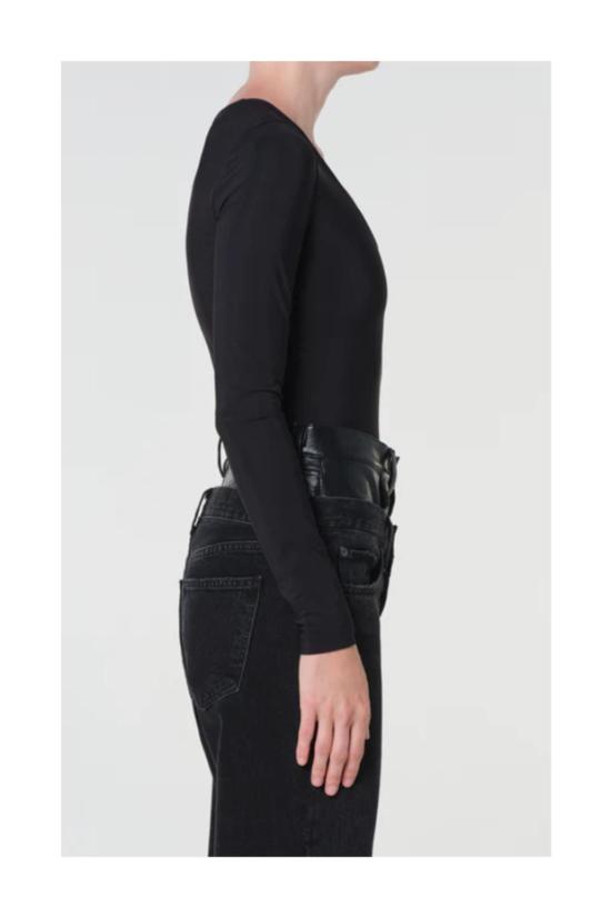  에이골디 바디수트 티셔츠 아골드 클렘 바디수트 블랙 - AGOLDE