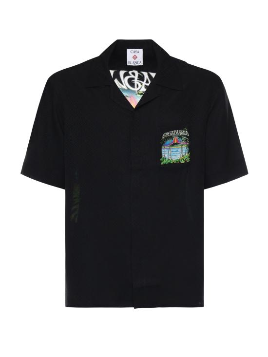 26SS 카사블랑카 반팔 셔츠 MSP26SH003 09 Black