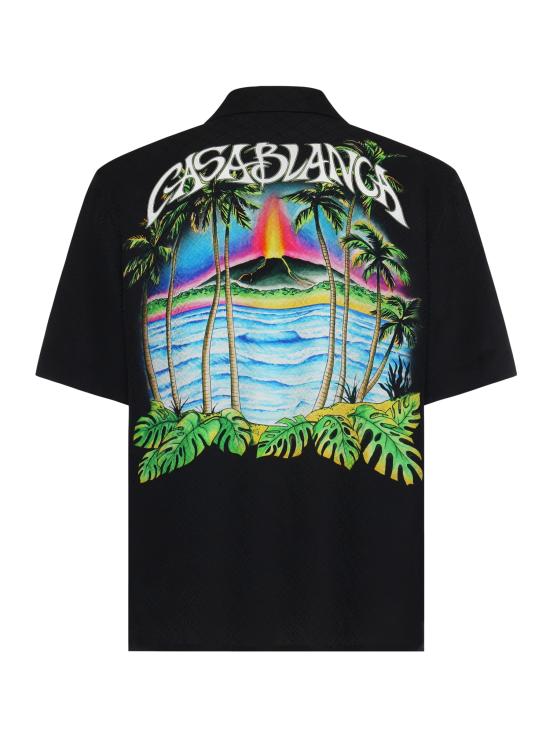 26SS 카사블랑카 반팔 셔츠 MSP26SH003 09 Black - CASABLANCA