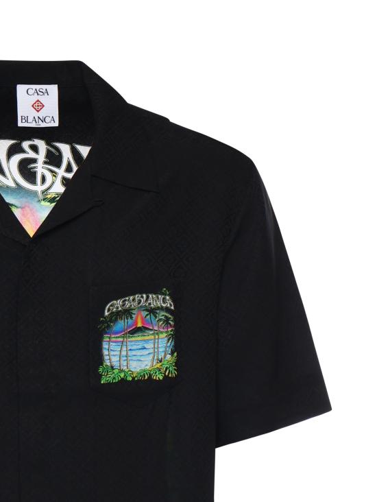 26SS 카사블랑카 반팔 셔츠 MSP26SH003 09 Black - CASABLANCA