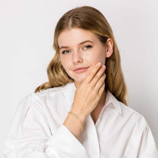  제니스 사빗 바디 주얼리 재니스 새빗 골드 링크 체인 크리스탈 팔찌 골드