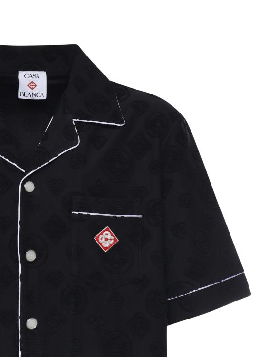 26SS 카사블랑카 반팔 셔츠 MSP26SH085 02 Black - CASABLANCA