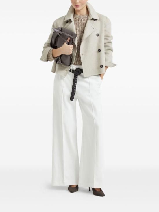  브루넬로 쿠치넬리 코트 Brunello Cucinelli 캐시미어 오버 베이지 - BRUNELLO CUCINELLI