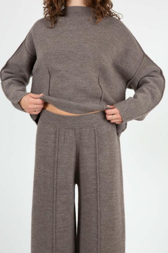  로렌 마누지안 스트레이트 팬츠 더블 니트 팬츠 - LAUREN MANOOGIAN