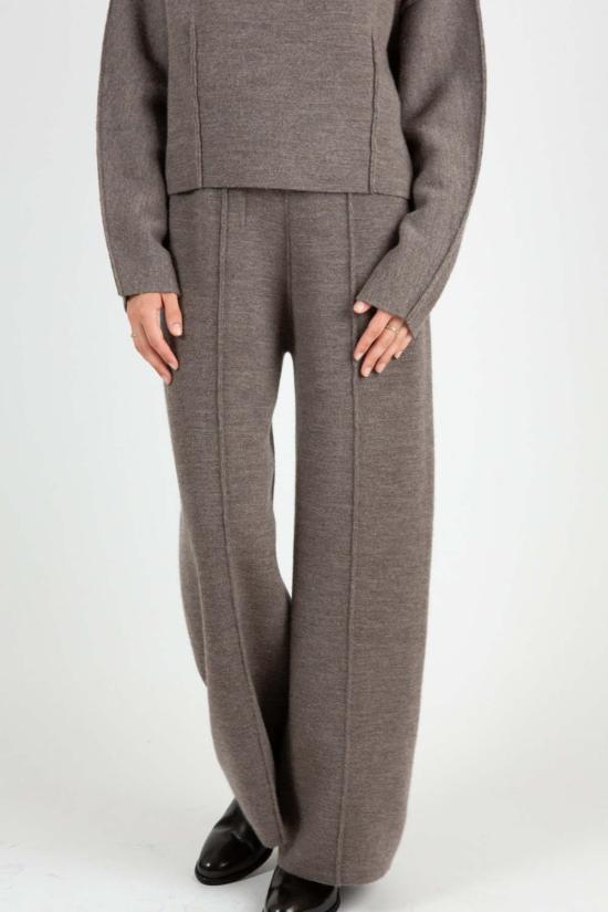  로렌 마누지안 스트레이트 팬츠 더블 니트 팬츠 - LAUREN MANOOGIAN