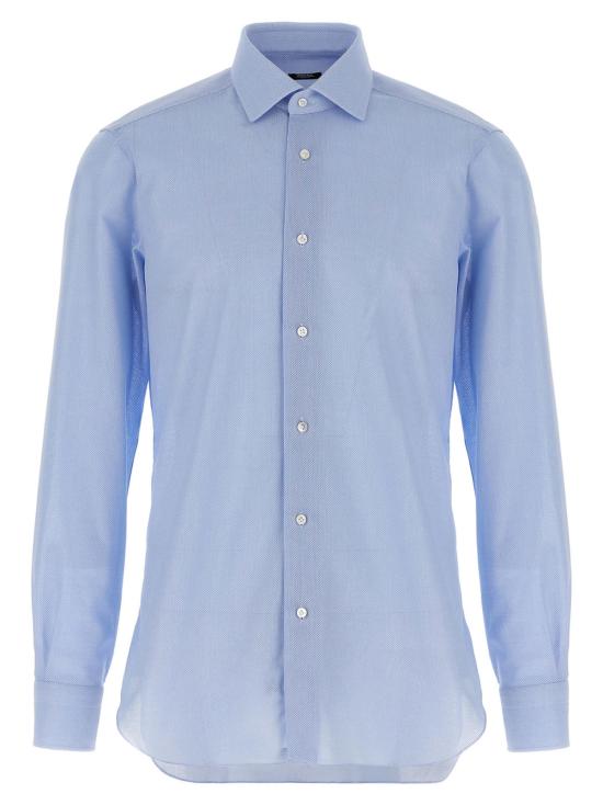  발바 긴팔 셔츠 바르바 나폴리 허니콤 코튼  라이트 블루