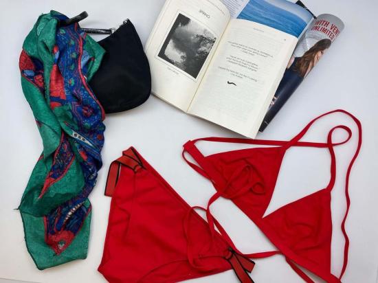  미샤램퍼트 비키니 수영복 미샤 램퍼트 블랙 비키니 탑/하의 블랙/레드 - MISCHA LAMPERT