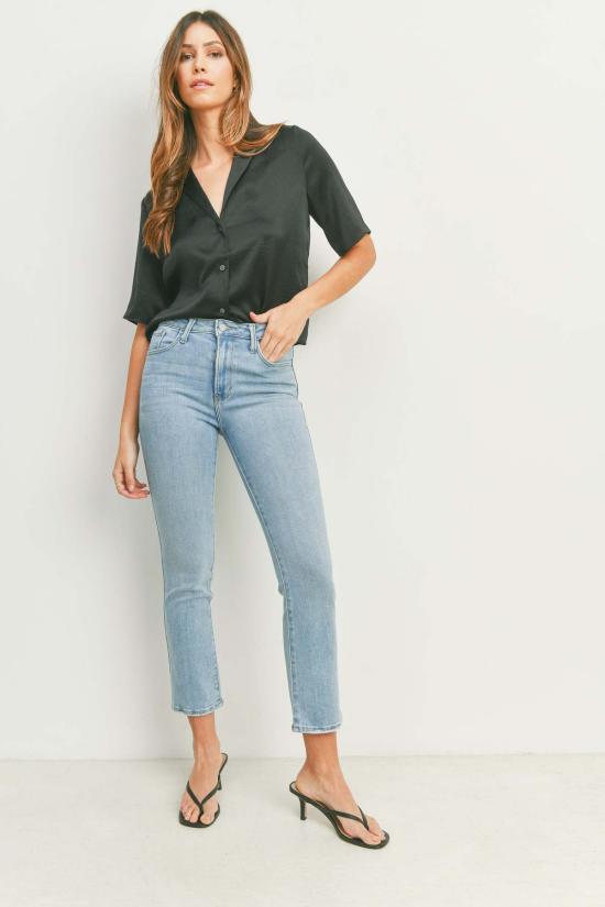  저스트 블랙 데님 데님 팬츠 아이코닉 릴렉스드 스키니 - JUST BLACK DENIM