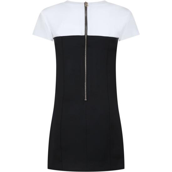  [키즈] 발망 원피스 로고가 있는 블랙 아동용 우아한 드레스 - BALMAIN