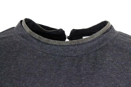  브루넬로 쿠치넬리 반팔 티셔츠 그레이 앤트라사이트 - BRUNELLO CUCINELLI