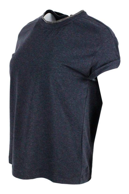  브루넬로 쿠치넬리 반팔 티셔츠 그레이 앤트라사이트 - BRUNELLO CUCINELLI