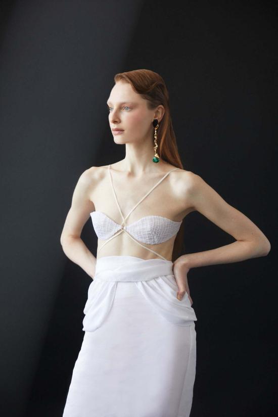  루이자 에 라 루나 민소매 티셔츠 Luisa Et La Luna 클레망스 브라렛 탑 블랑