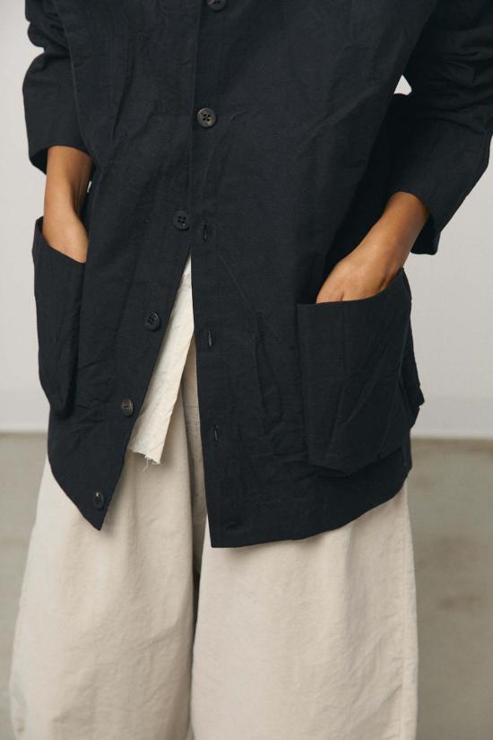  앨범 디 파밀리아 자켓 앨범 Di Famiglia Crash Overshirt Midnight - ALBUM DI FAMIGLIA