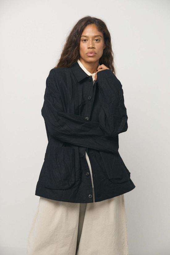  앨범 디 파밀리아 자켓 앨범 Di Famiglia Crash Overshirt Midnight - ALBUM DI FAMIGLIA