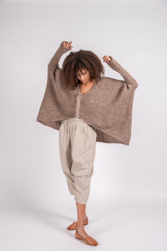  아뜰리에 델핀 가디건 아틀리에 델핀 렌 수리 알파카 니트 탑 시더 - ATELIER DELPHINE