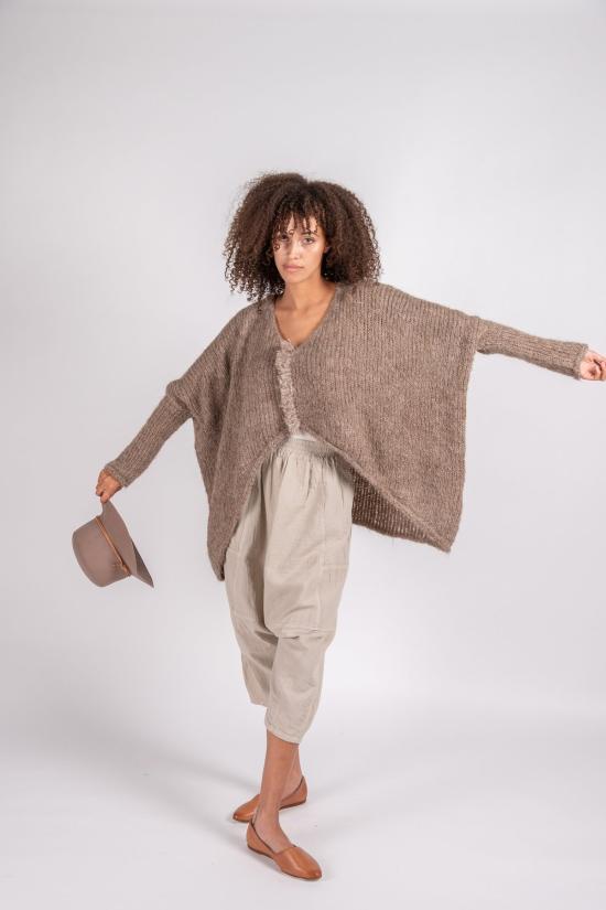  아뜰리에 델핀 가디건 아틀리에 델핀 렌 수리 알파카 니트 탑 시더 - ATELIER DELPHINE