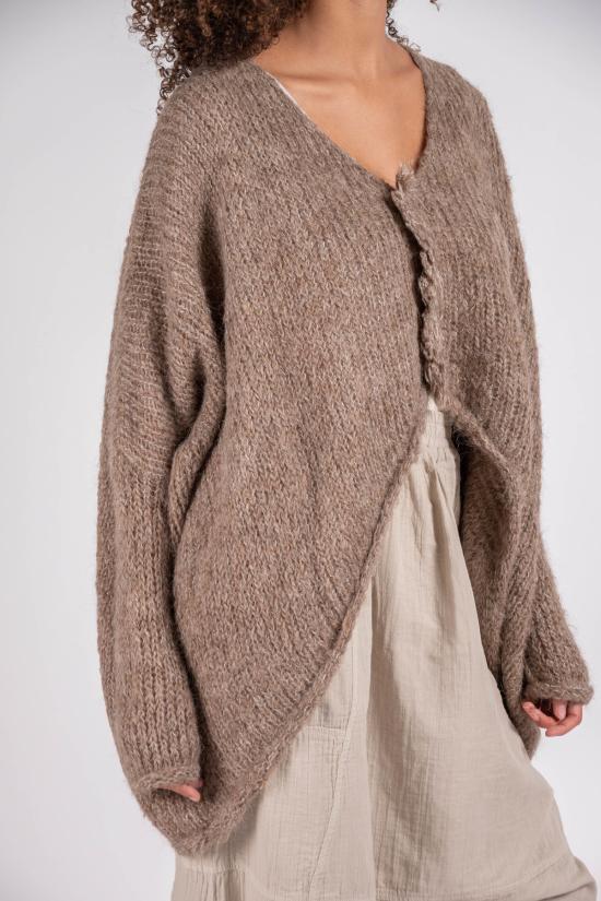  아뜰리에 델핀 가디건 아틀리에 델핀 렌 수리 알파카 니트 탑 시더 - ATELIER DELPHINE