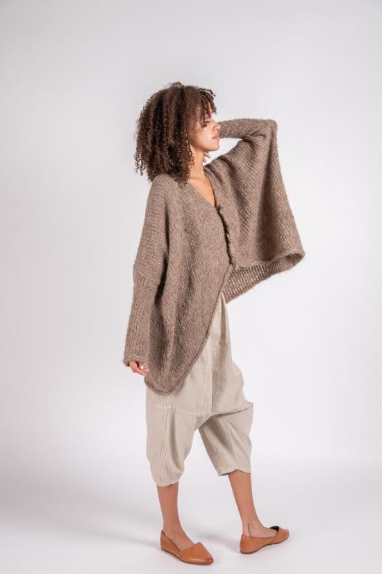  아뜰리에 델핀 가디건 아틀리에 델핀 렌 수리 알파카 니트 탑 시더 - ATELIER DELPHINE