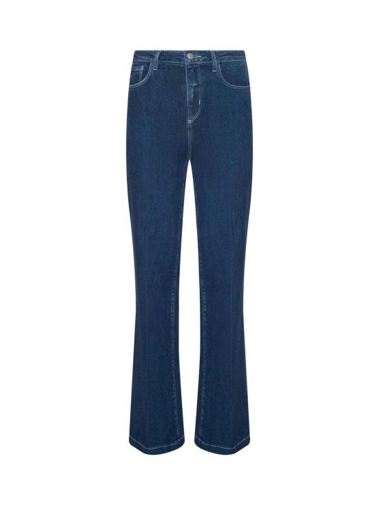  라장스 데님 팬츠 클레이튼 하이라이즈 와이드 레그 진 랜싱 - L'AGENCE