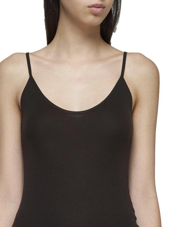  케이트 민소매 티셔츠 Khaite Selee 골지 소매  다크 브라운 - KHAITE