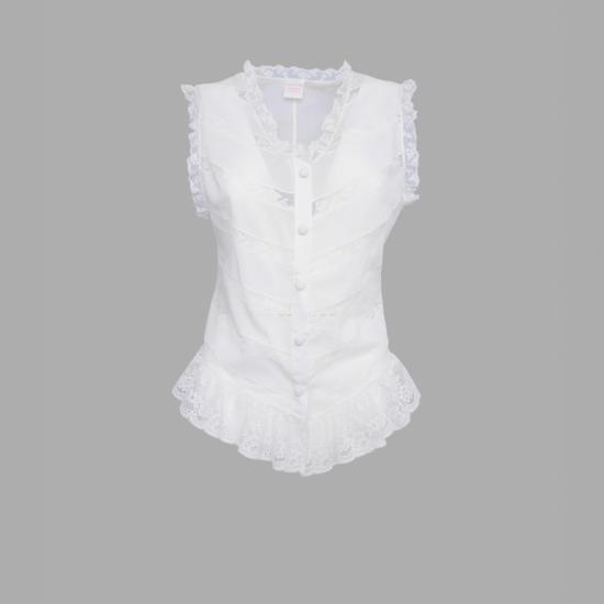  로레타 카포니 블라우스 Loretta Caponi Dana 셔츠 블랙/화이트