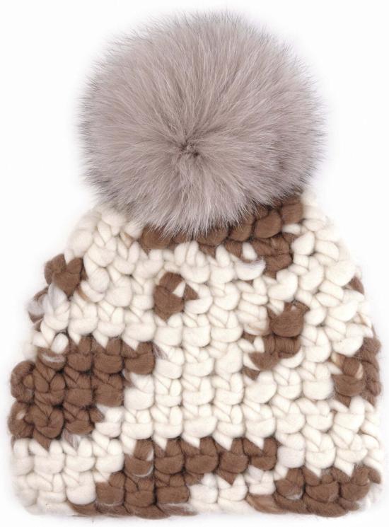  미샤램퍼트 모자 미샤 램퍼트 모카 카우 비니 + 토프 XL 폼폼 - MISCHA LAMPERT