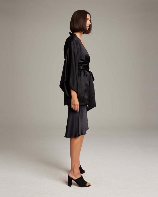  보즈 튜닉 Voz 실크 기모노 블랙/실버 - VOZ