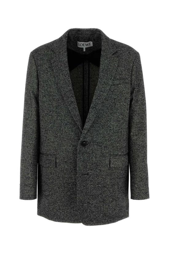  로에베 수트 자켓 투톤 울 블렌드 블레이저 블랙 화이트