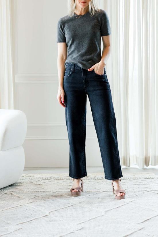  아모 데님 데님 팬츠 빌리 루즈핏 진