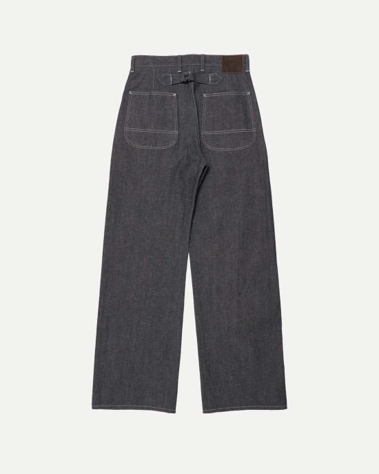  타이가 타카하시 데님 팬츠 타이거 타카하시 Lot.717 손상된 화가 바지 생인디고 - TAIGA TAKAHASHI