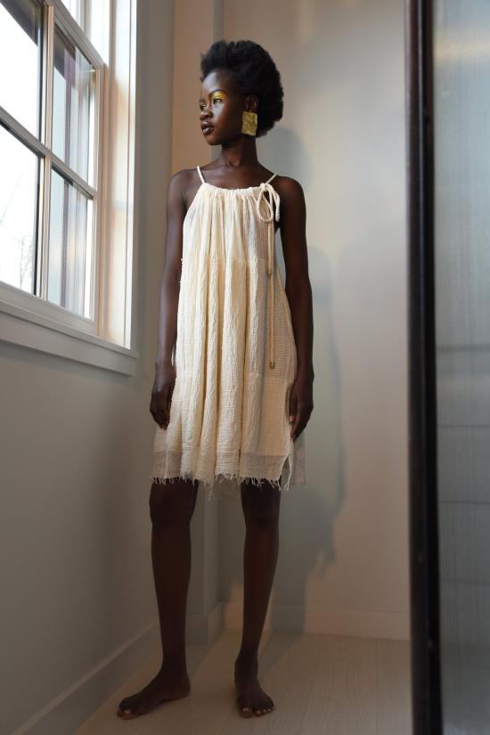  예세이트 숏 원피스 Yesaet Genet 홀터 드레스 Ecru