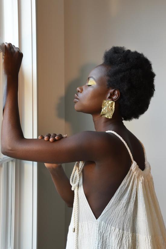  예세이트 숏 원피스 Yesaet Genet 홀터 드레스 Ecru - YESAET