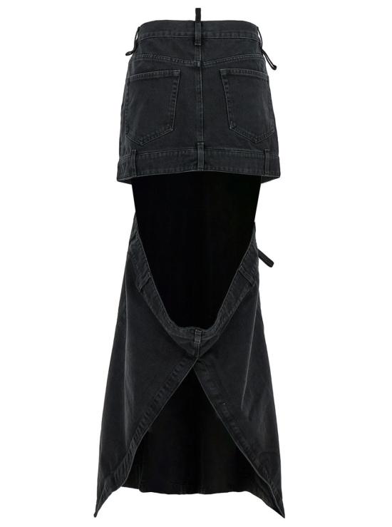  디 아티코 미디 스커트 아티코  블랙 - THE ATTICO