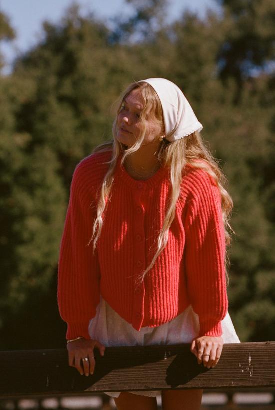  Merritt Charles 가디건 메릿 찰스 라일리 스웨터 브라이트 레드