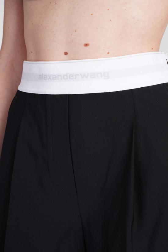  알렉산더 왕 숏 스커트 플리츠 숏 엘라스틱 밴드 스커트 블랙 - ALEXANDER WANG