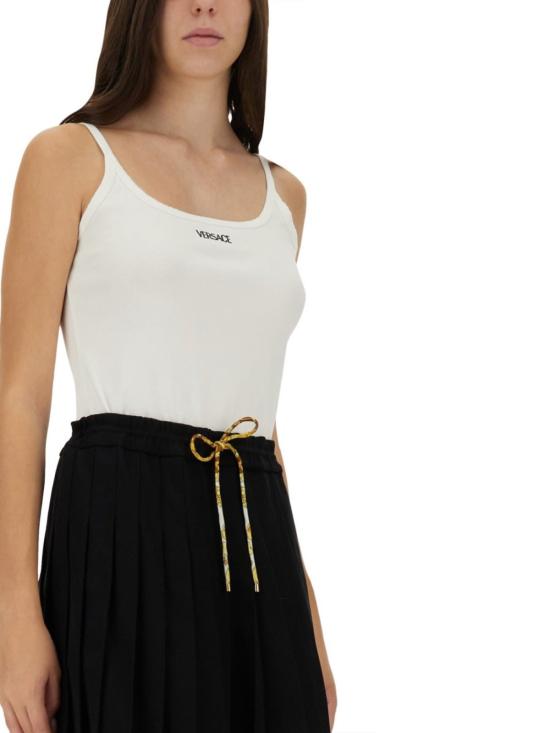  베르사체 민소매 티셔츠 로고  화이트 - VERSACE