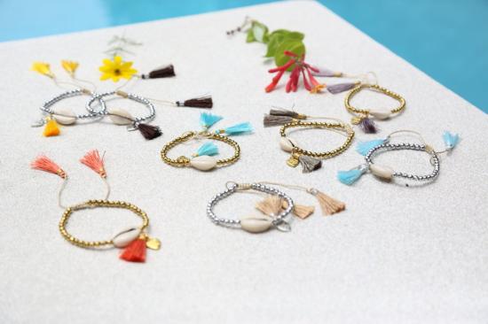  포스테리 팔찌 포스터리 비즈 쉘 태슬 - FOSTERIE