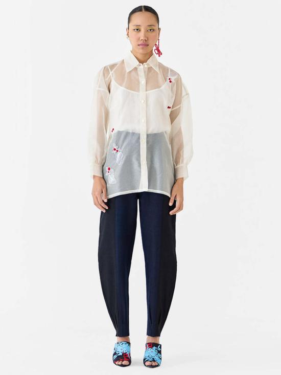  IKKIVI 블라우스 이키비 코이 오르간자 셔츠 화이트 - OTHER BRANDS