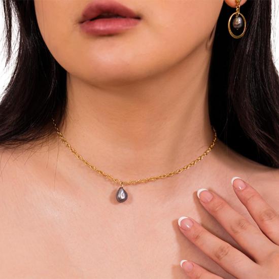  몬세라트 뉴욕 이어링 지로나 귀걸이 타히티안 블랙 펄 - MONTSERRAT NEW YORK