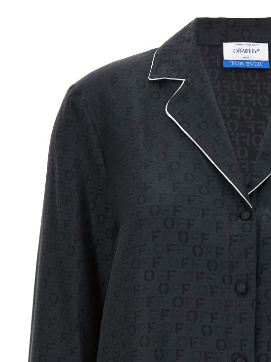  오프화이트 탑 오프자카드 파자마 셔츠 블랙 - OFF WHITE