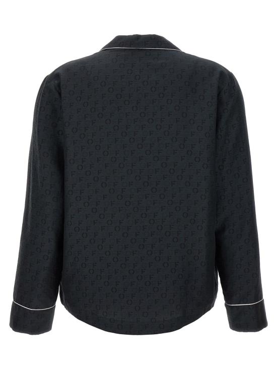  오프화이트 탑 오프자카드 파자마 셔츠 블랙 - OFF WHITE