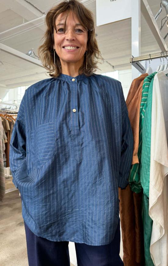  투 튜닉 셔츠 네이비/실버 - TWO