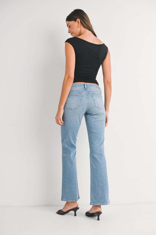  저스트 블랙 데님 데님 팬츠 미니 패치 포켓 부츠컷 라이트 데님 - JUST BLACK DENIM