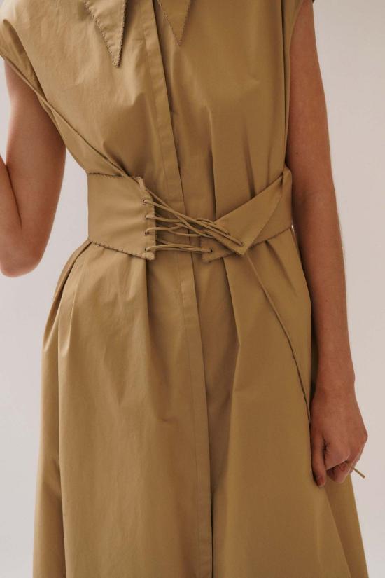  Clea 롱 원피스 클레아 칼리스타 벨티드 드레스 토피 - CLEA