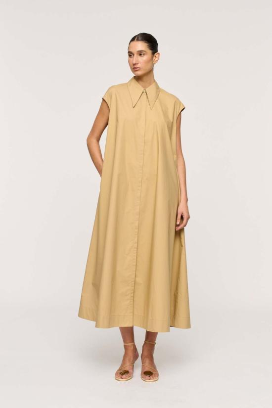  Clea 롱 원피스 클레아 칼리스타 벨티드 드레스 토피 - CLEA