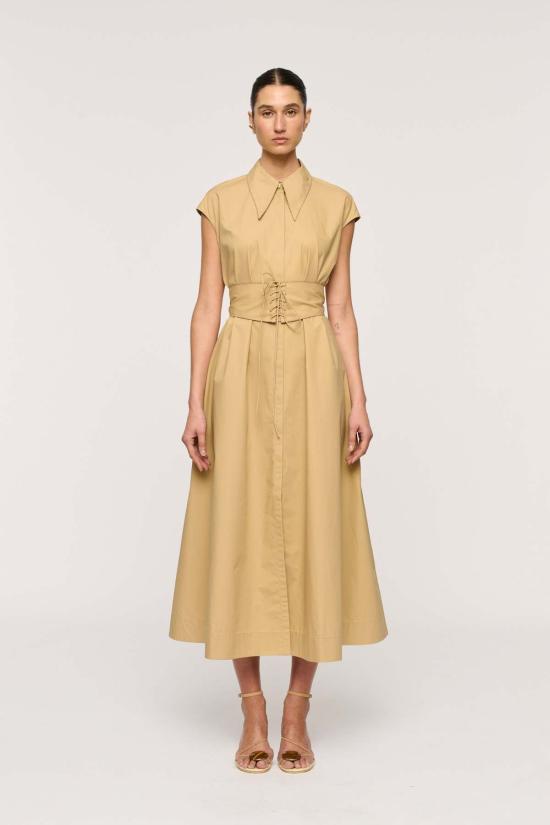  Clea 롱 원피스 클레아 칼리스타 벨티드 드레스 토피