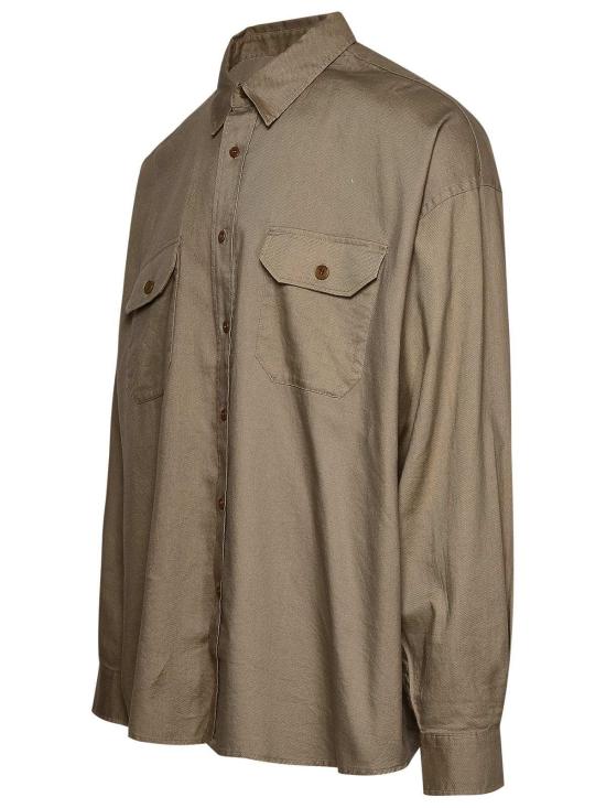  아크네 스튜디오 긴팔 셔츠 로고 프린트 셔츠 Ae0 - ACNE STUDIOS