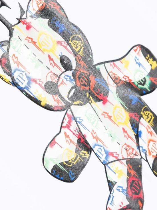  [키즈] 필립 플레인 티셔츠 아동용 맥시 티셔츠, 곰돌이 티셔츠, 흰색 - PHILIPP PLEIN