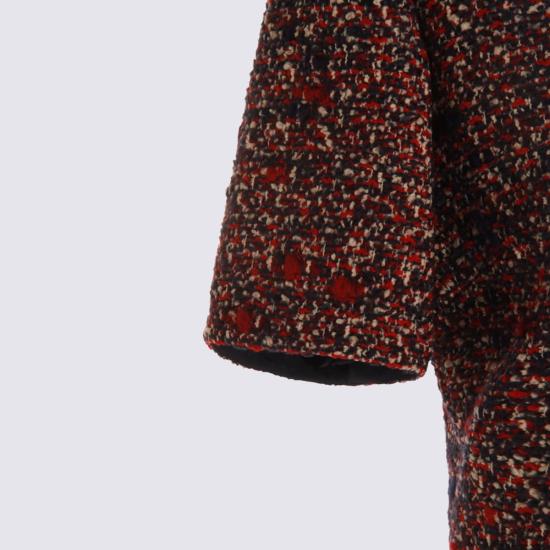  구찌 미디 원피스 울 드레스 (파란색과 빨간색) - GUCCI